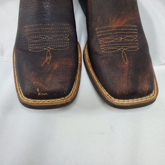 Ariat Kids' Sorting Pen Western Boots Leather Western Boots US 2.5 Brown & White - Picture 10 of 13